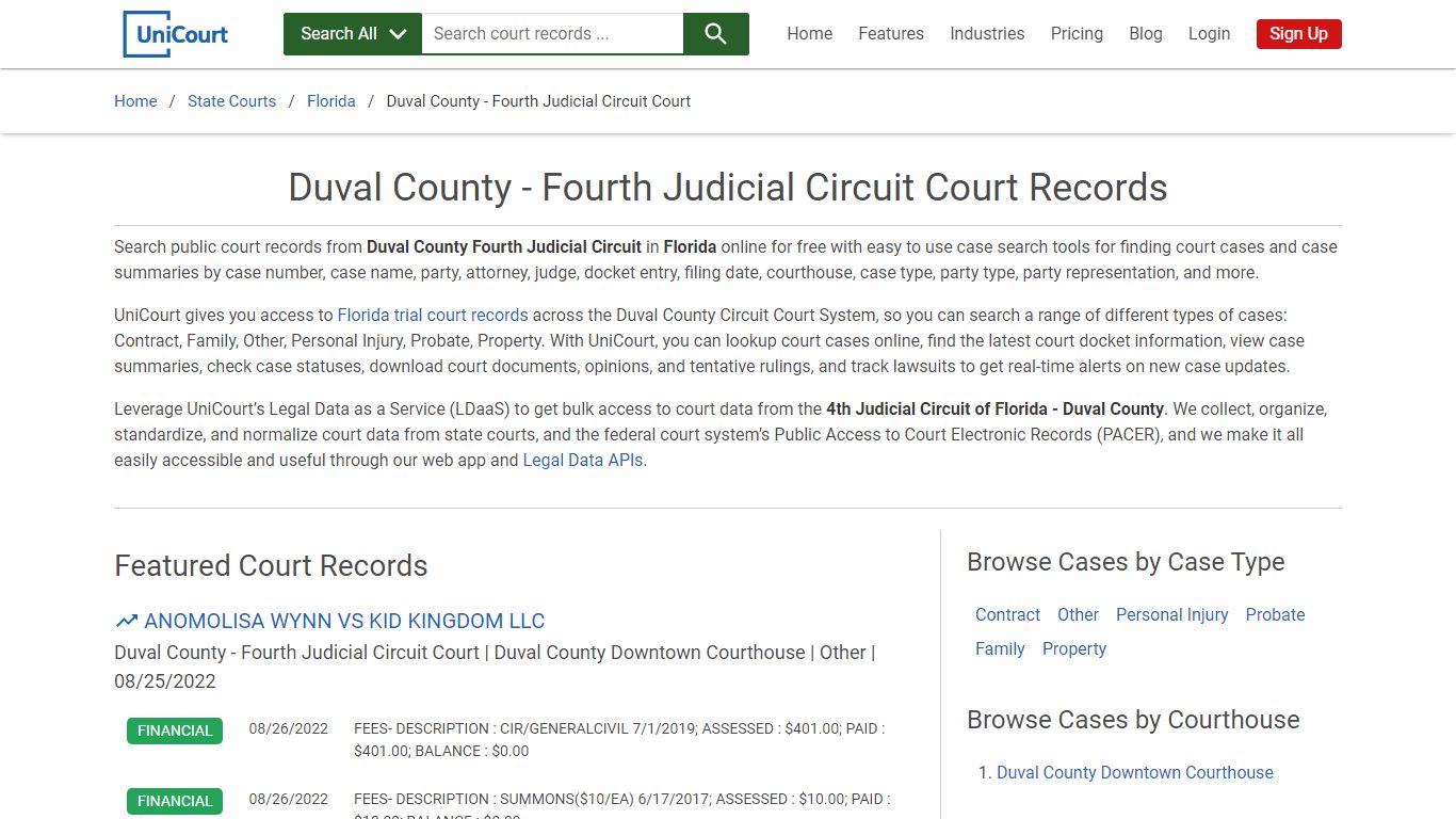 Duval County - Fourth Judicial Circuit Court Records